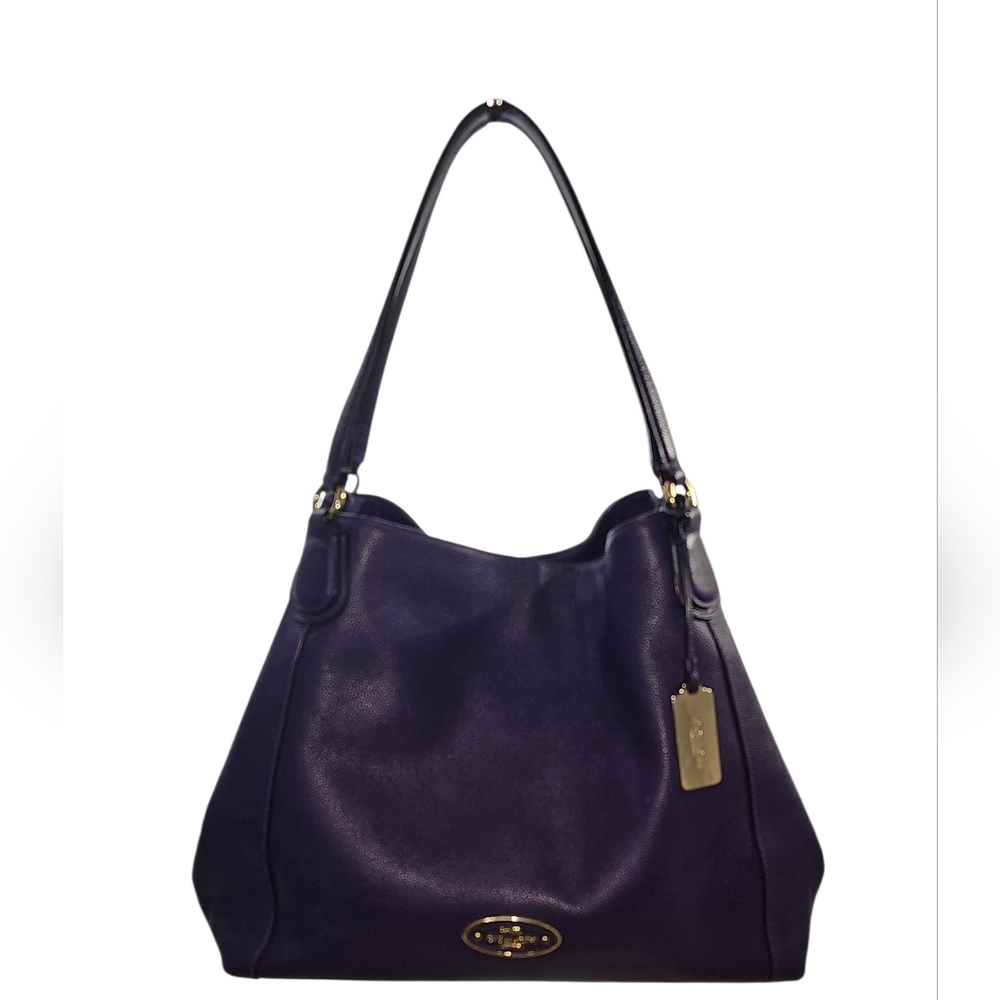 COACH Edie Vibrant Purple Shoulder Bag with Dust Bag & Pair of Twillies - Picture 6 of 15